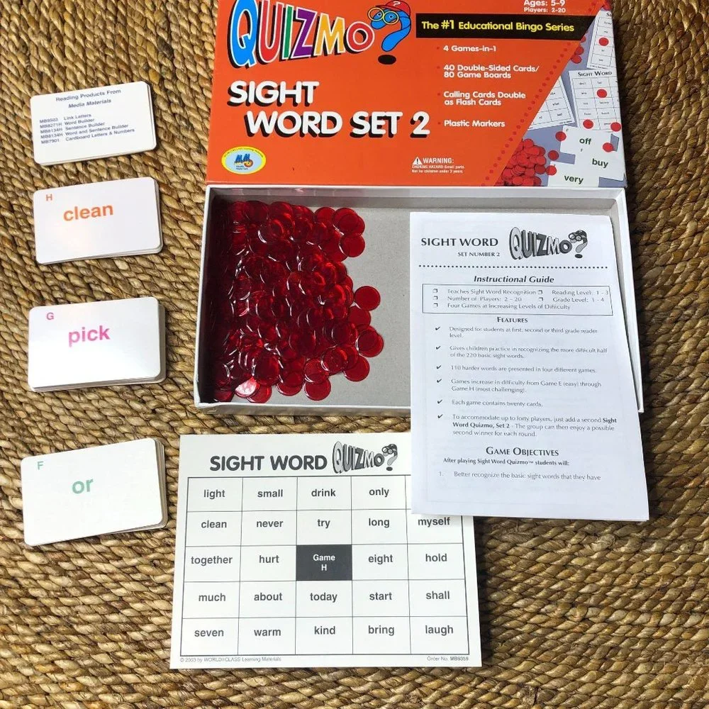 Quizmo 4 Games‎ in 1 – Sight Word Set 2